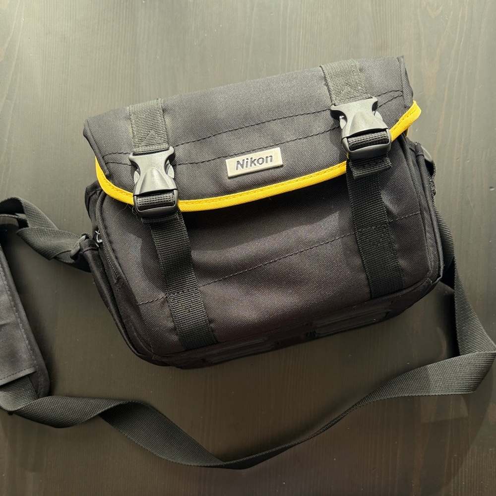 Nikon Black Messenger Bag with Yellow Trim